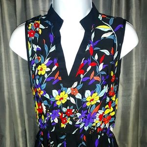 Long black floral dress